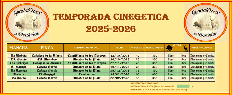 Programa Monterías Guadalcazal