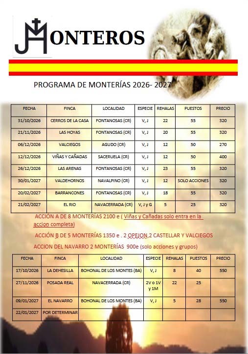 Programa de Monterias Monterios de Ciudad Real