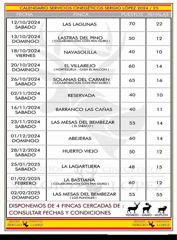 Programa Monterías Guadalcazal