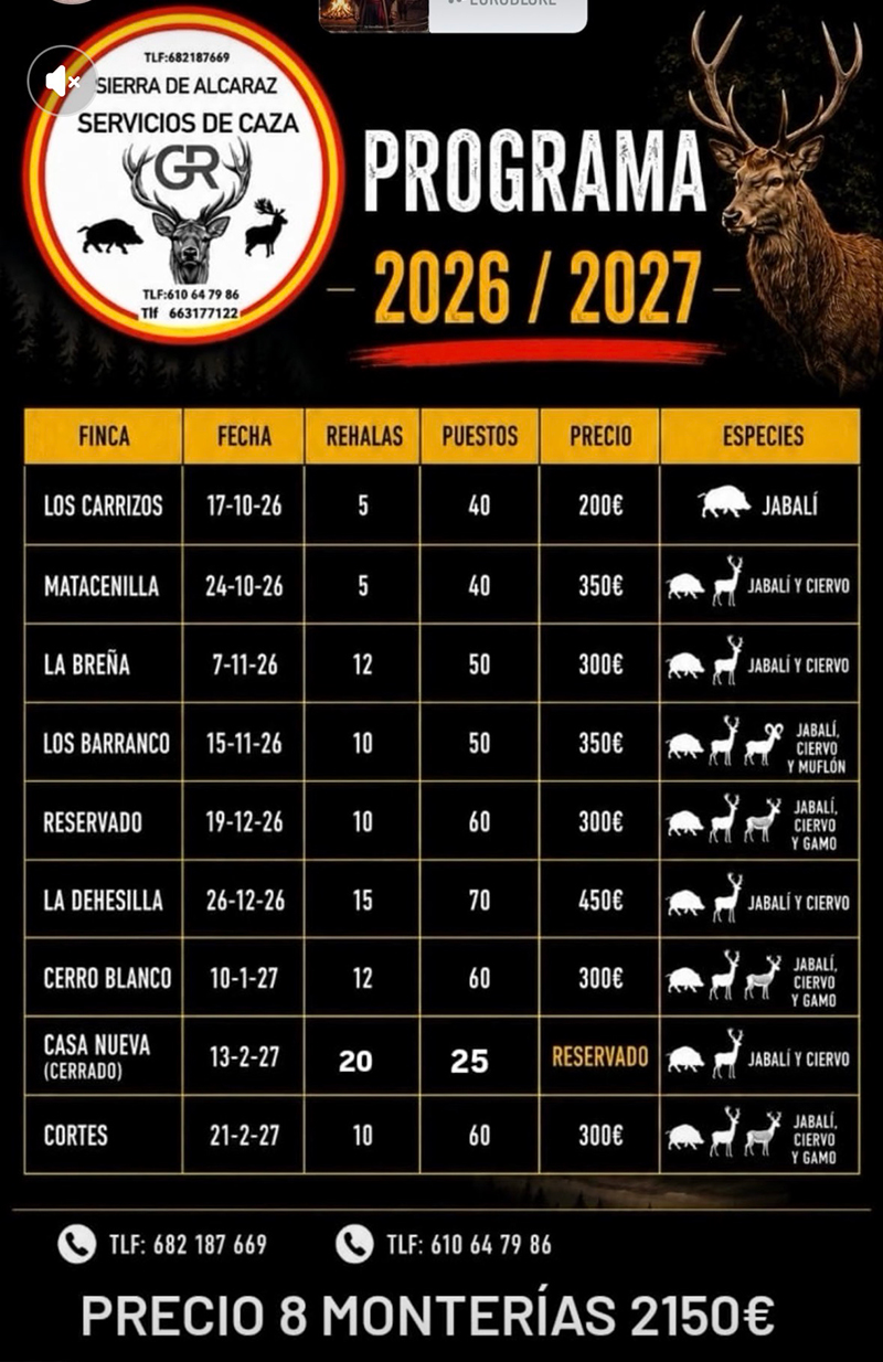 Programa Monterias Sierra de Alcaraz 2025