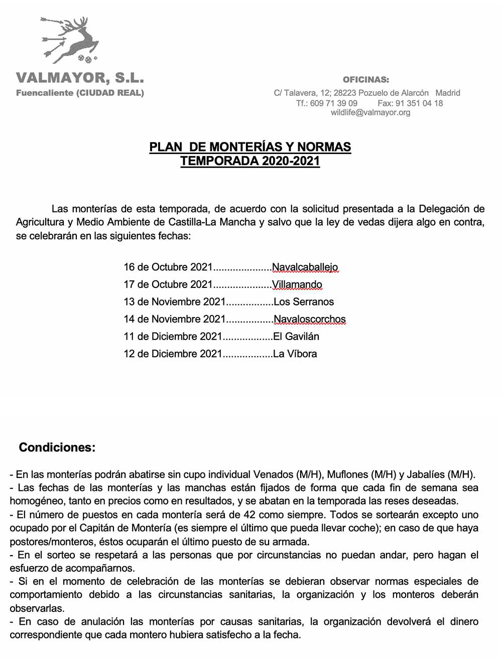 Programa Monterías Valmayor