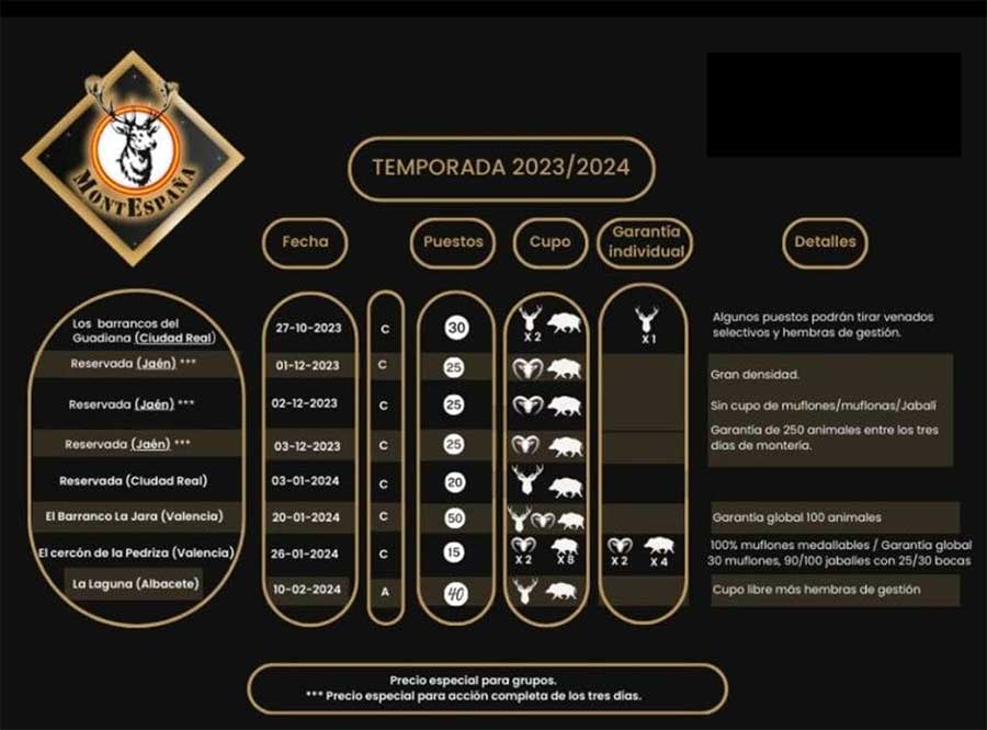 Programa de Monterias Monterias Riquelme 2022 2023