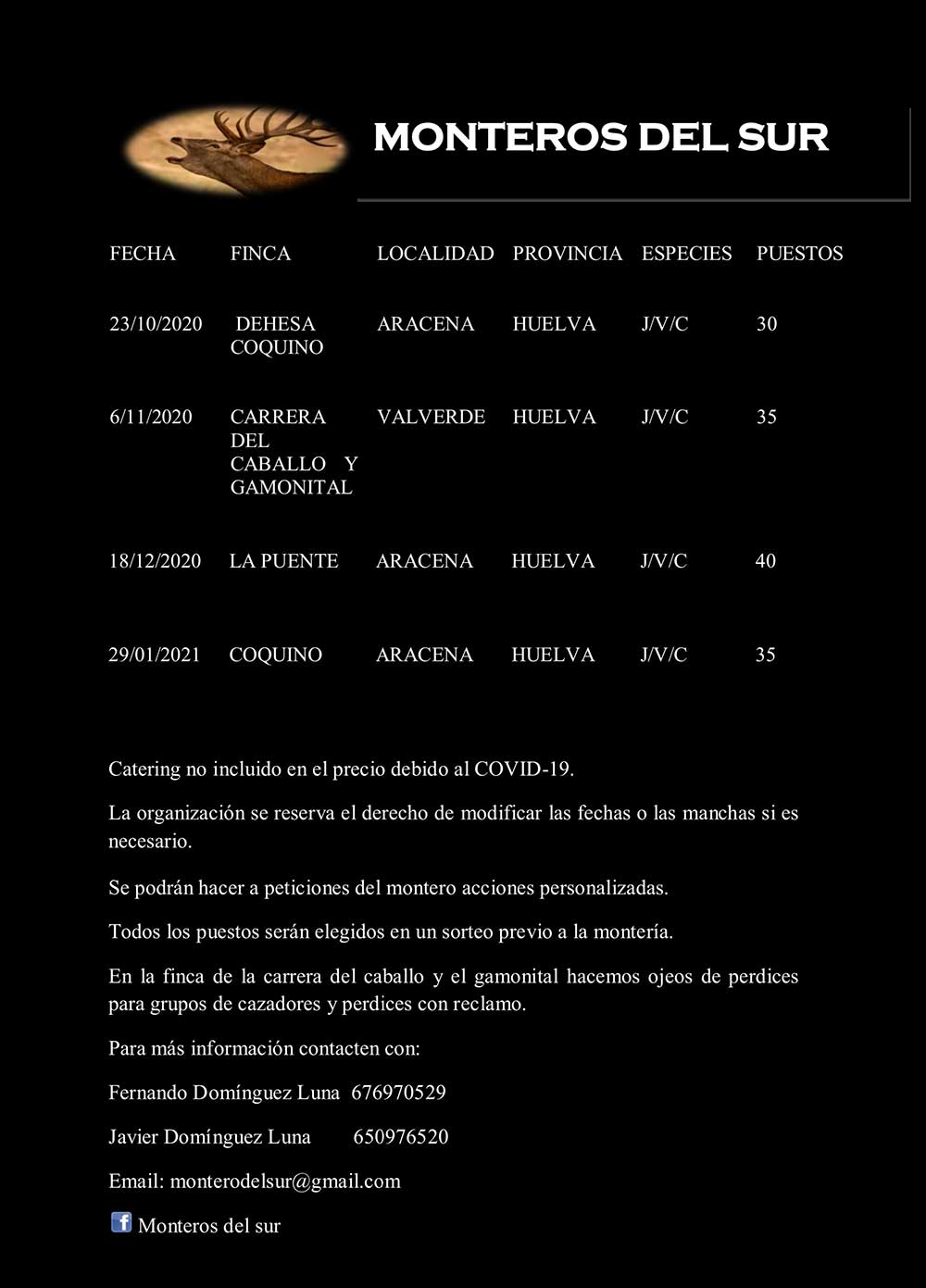 Programa Monterías Monteros del Sur