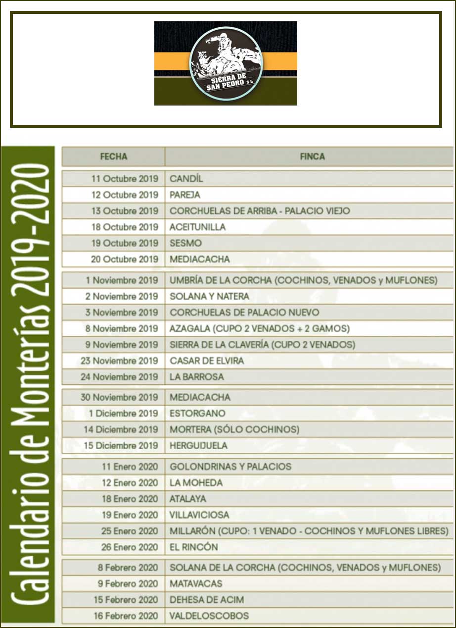 Programa Monterías Sierra de San Pedro