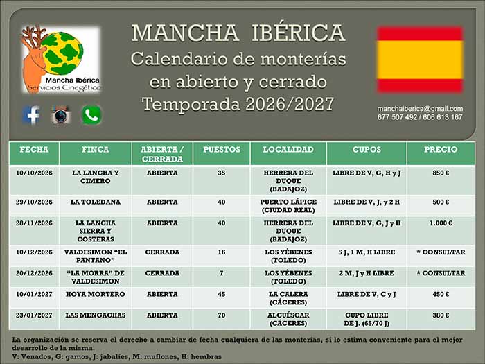 Programa Monterias Mancha Iberica