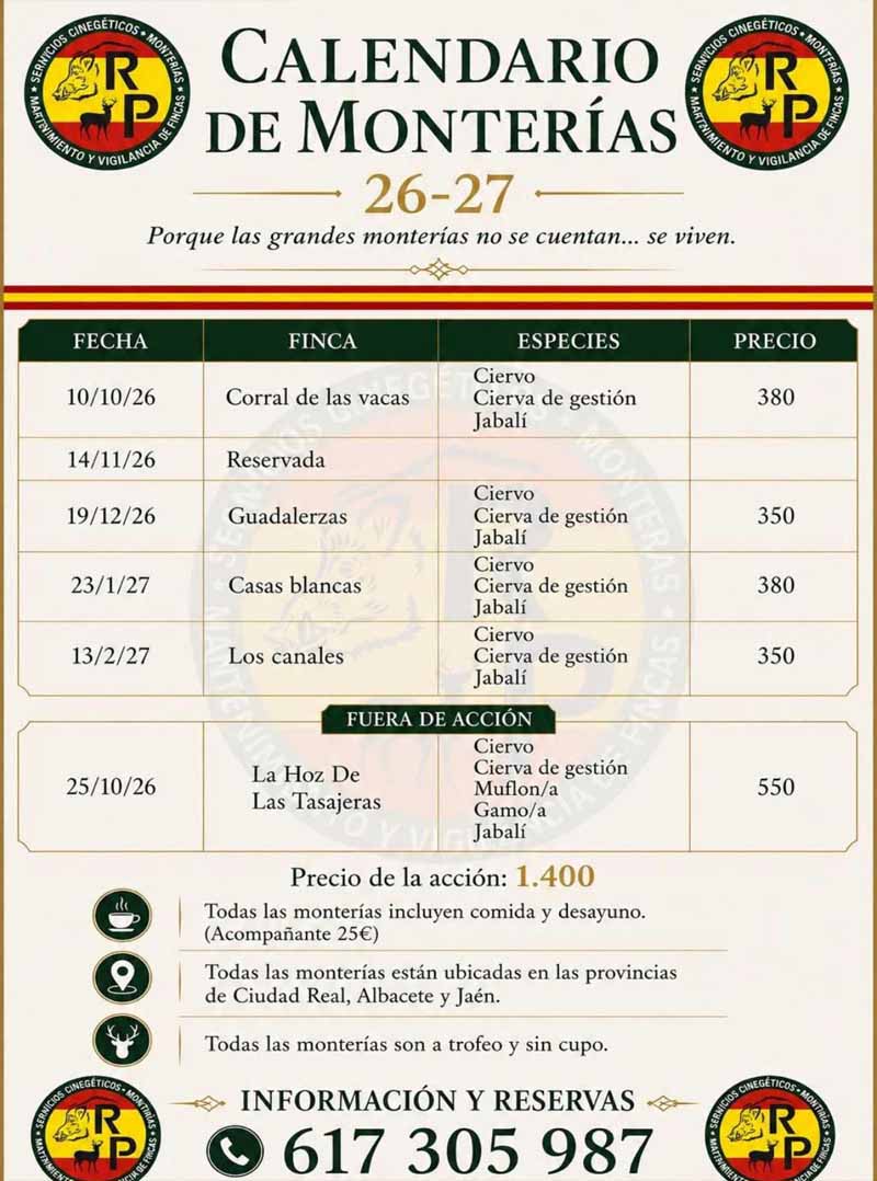 Programa Monterías Guadalcazal